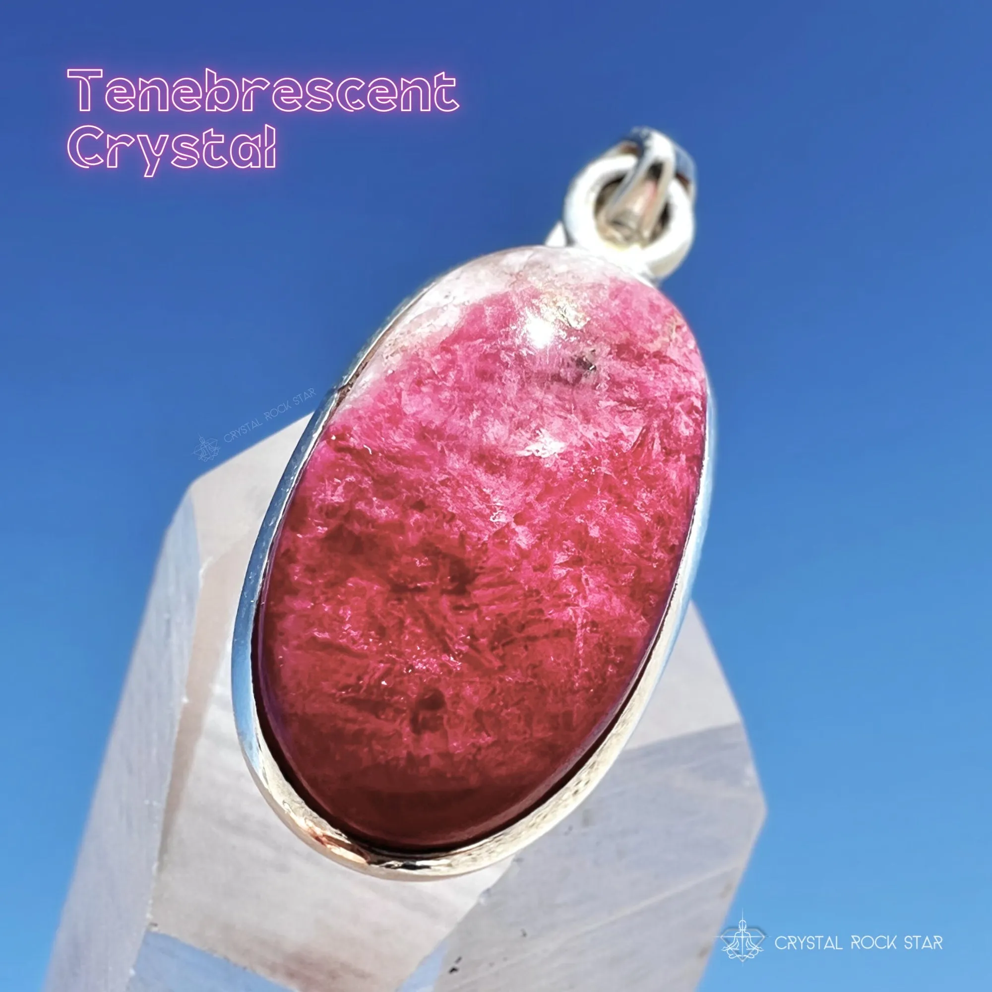 Tugtupite Color Changing Sterling Silver Pendant