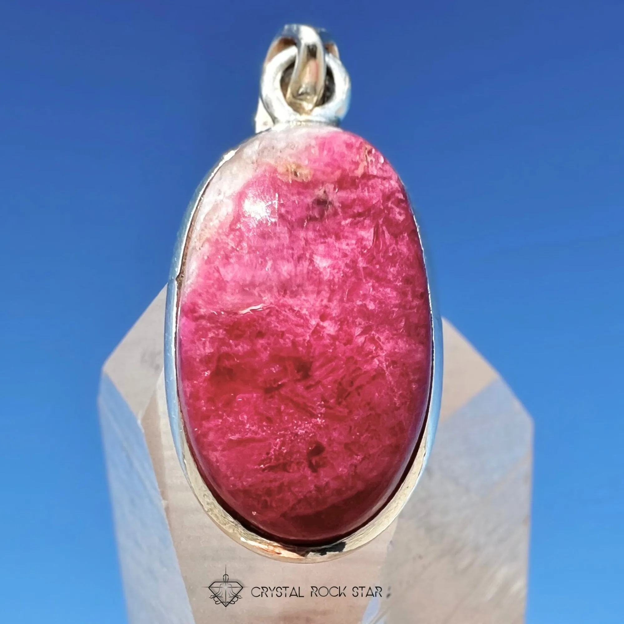 Tugtupite Color Changing Sterling Silver Pendant