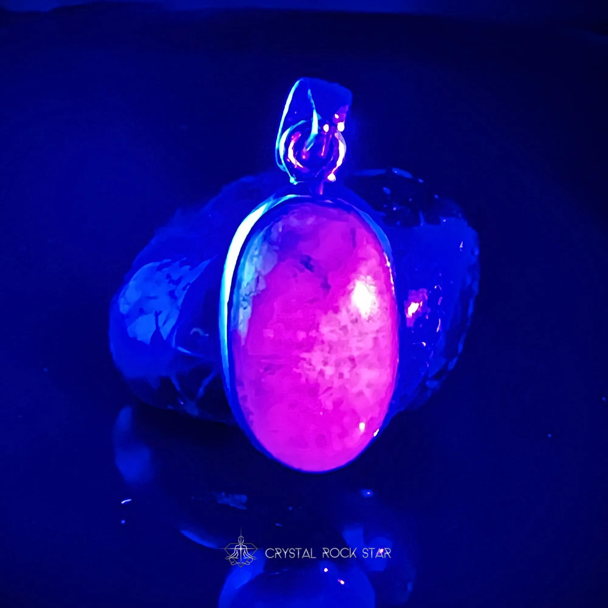 Tugtupite Color Changing Sterling Silver Pendant
