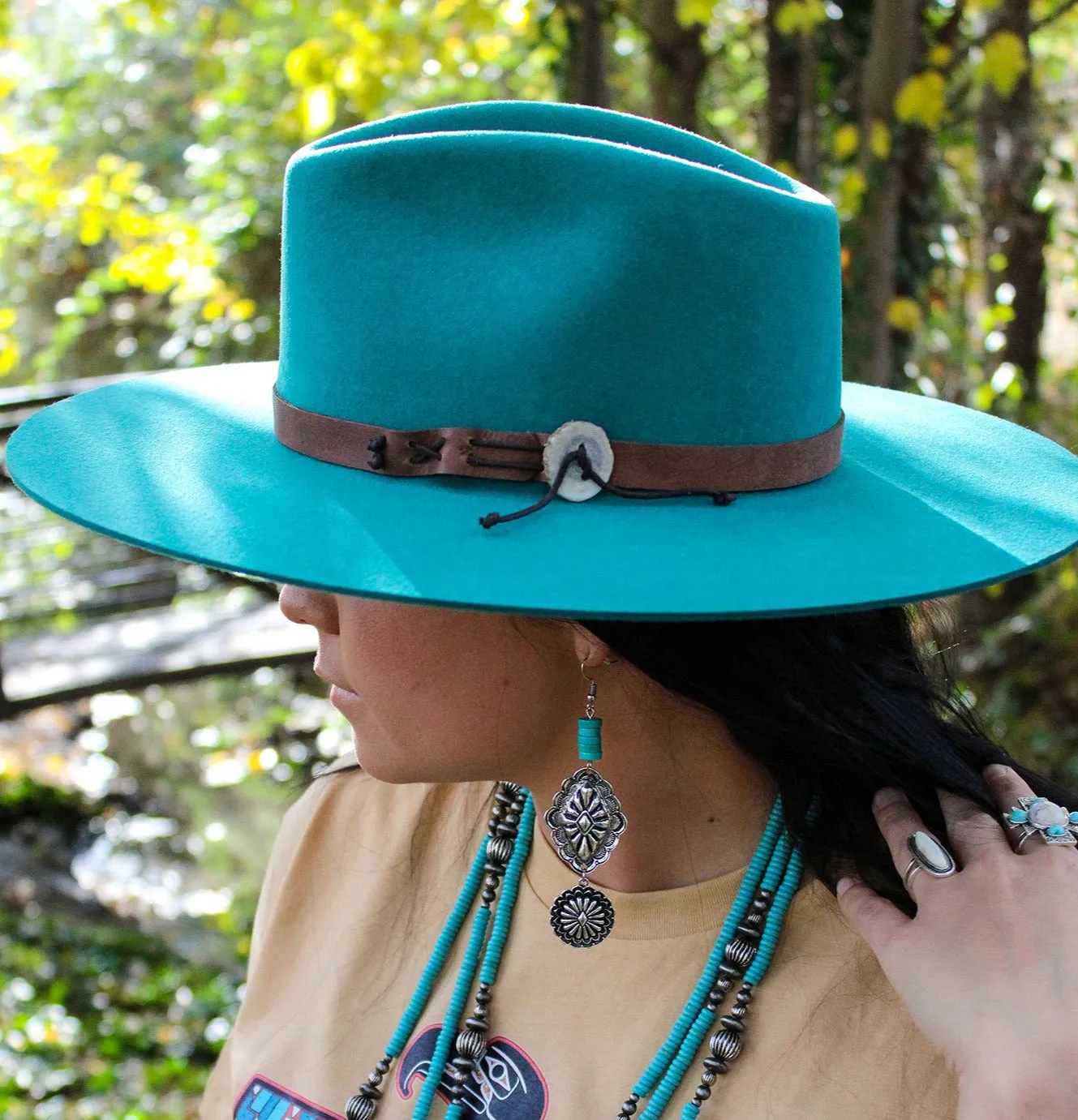 Turquoise and diamond shape earrings