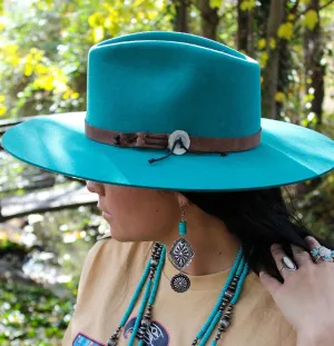 Turquoise and diamond shape earrings