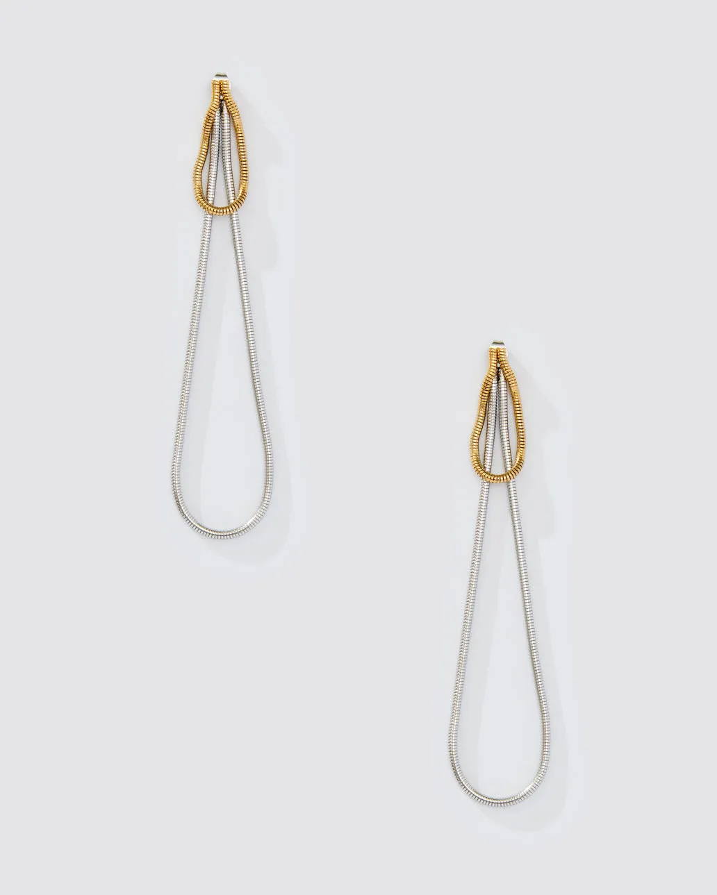 TWO TONE DROP EARRING