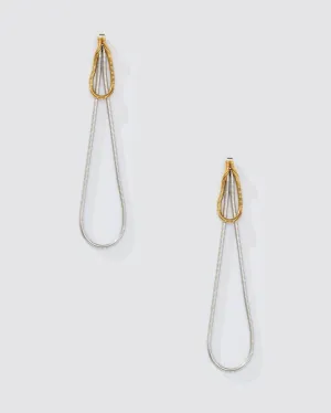TWO TONE DROP EARRING
