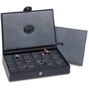 Underwood (London) - 24-Unit Cufflink Box in Black Leather