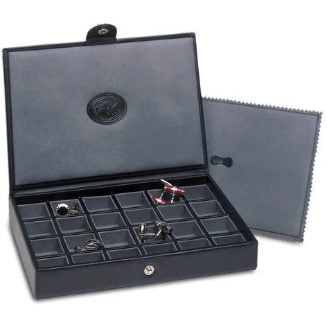 Underwood (London) - 24-Unit Cufflink Box in Black Leather