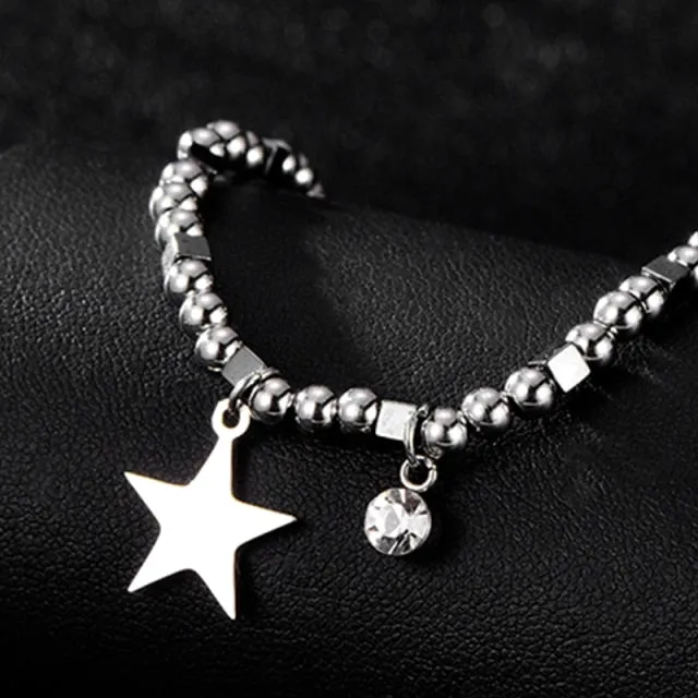 Unique Rhinestone Silver Bracelet Minimalism Clover For Women Jewelry