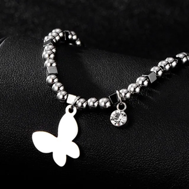 Unique Rhinestone Silver Bracelet Minimalism Clover For Women Jewelry