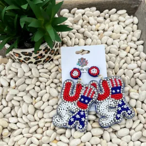 USA Beaded Earrings