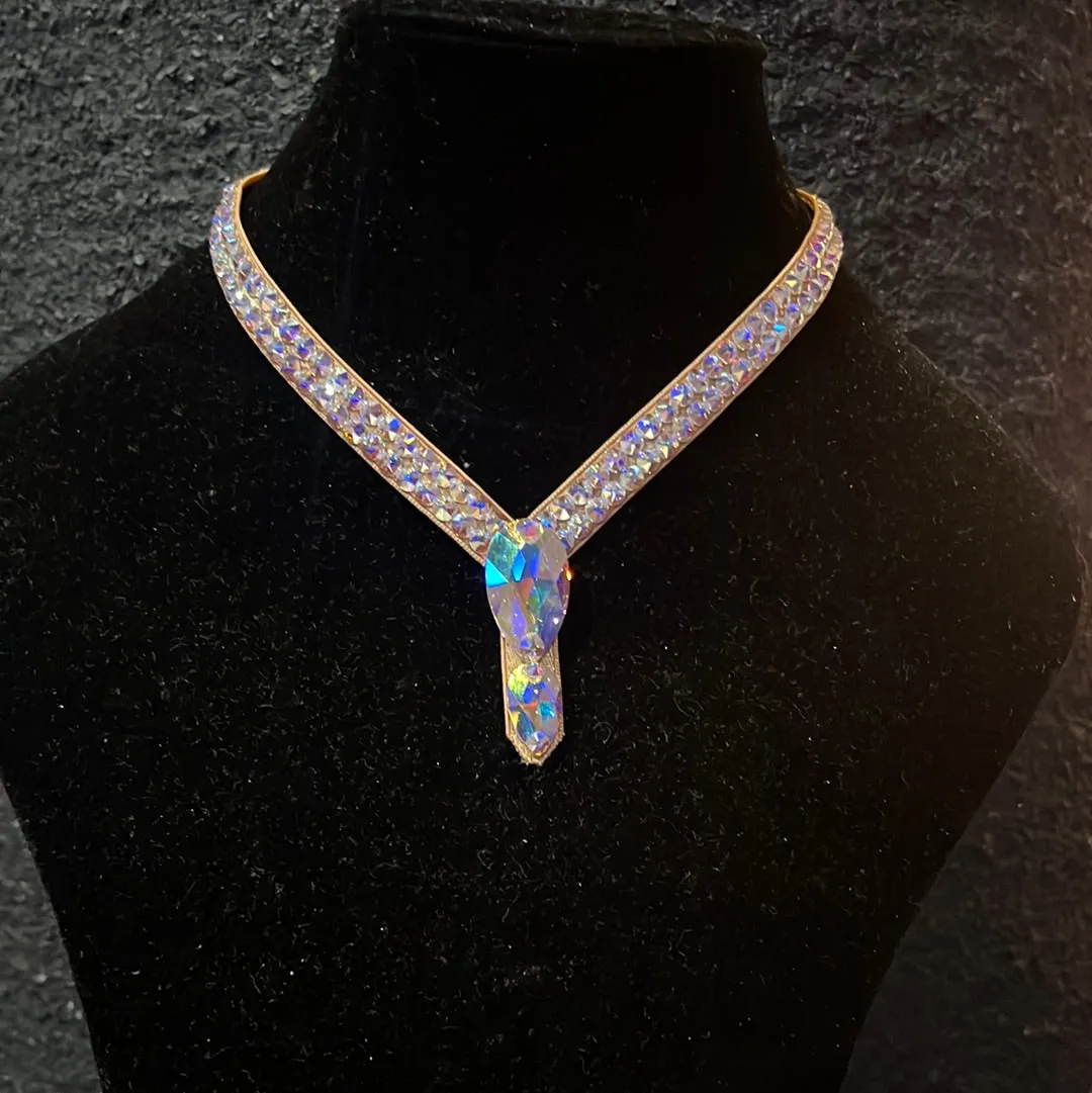 V Necklace with 2 stone Drop