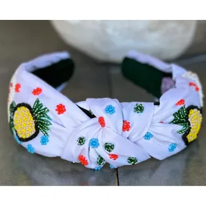 Vacay Vibes Pineapple Seed Beaded Top Knot Headband.