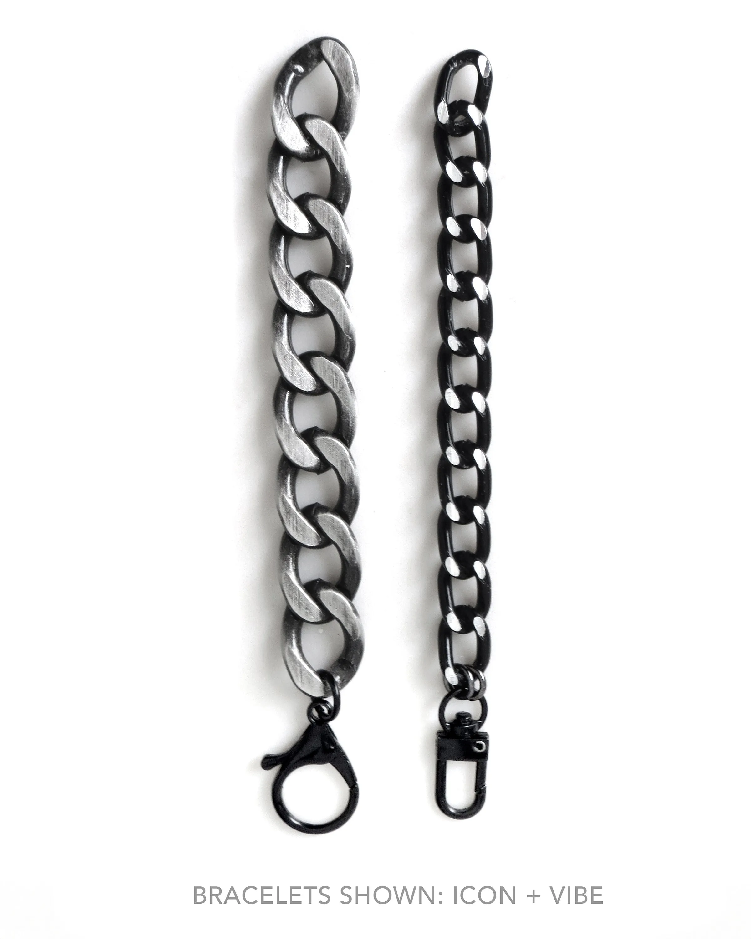 VIBE - Thick Black and Silver Chain Bracelet