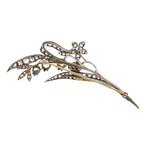 Victorian Diamond Bell Flower Brooch