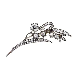 Victorian Diamond Bell Flower Brooch