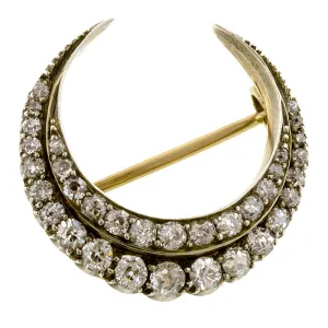 Victorian Diamond Crescent Pin