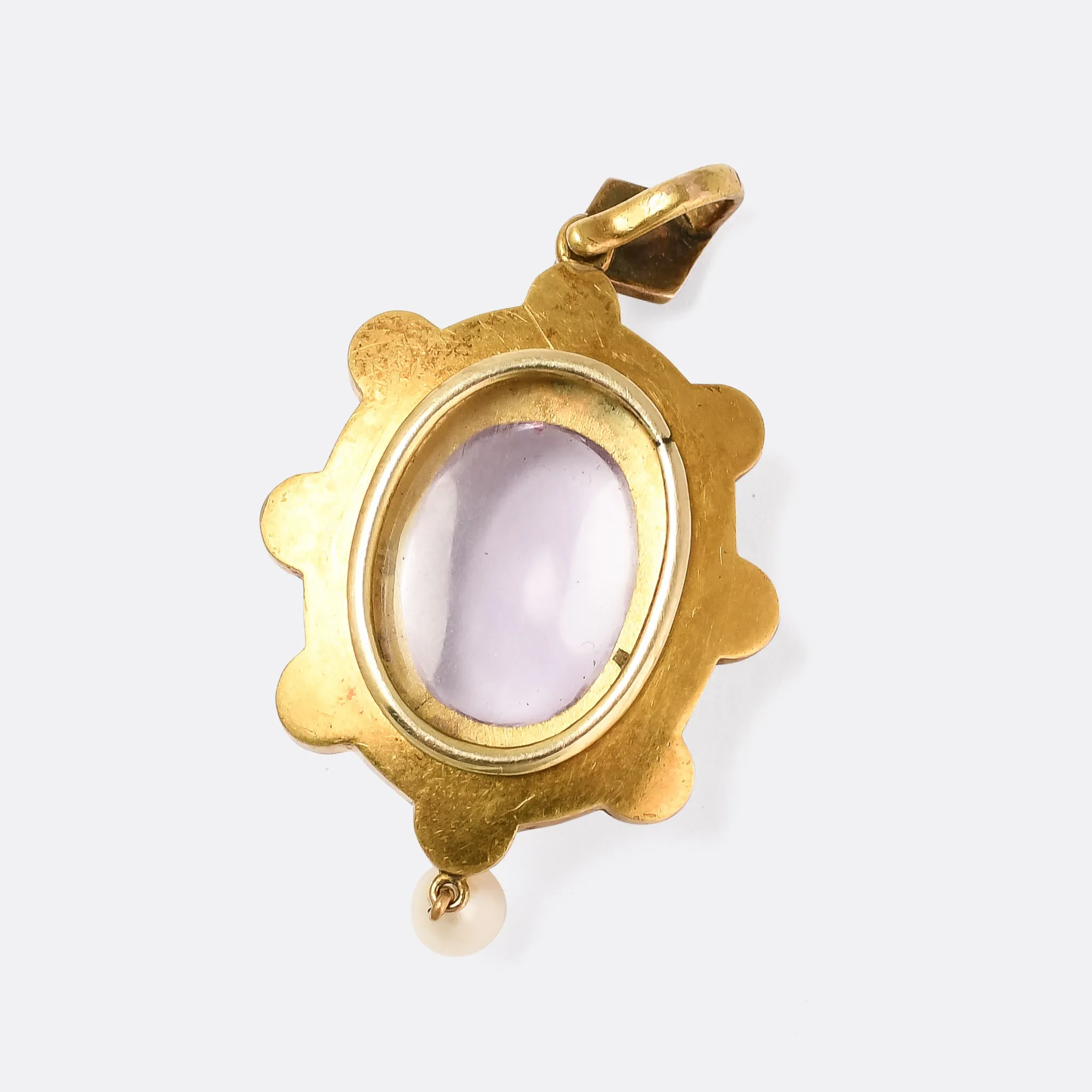 Victorian Rock Crystal & Pearl "Pool Of Light" Locket