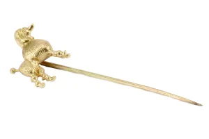 Vintage 14K Yellow Gold Poodle Dog Stick Pin