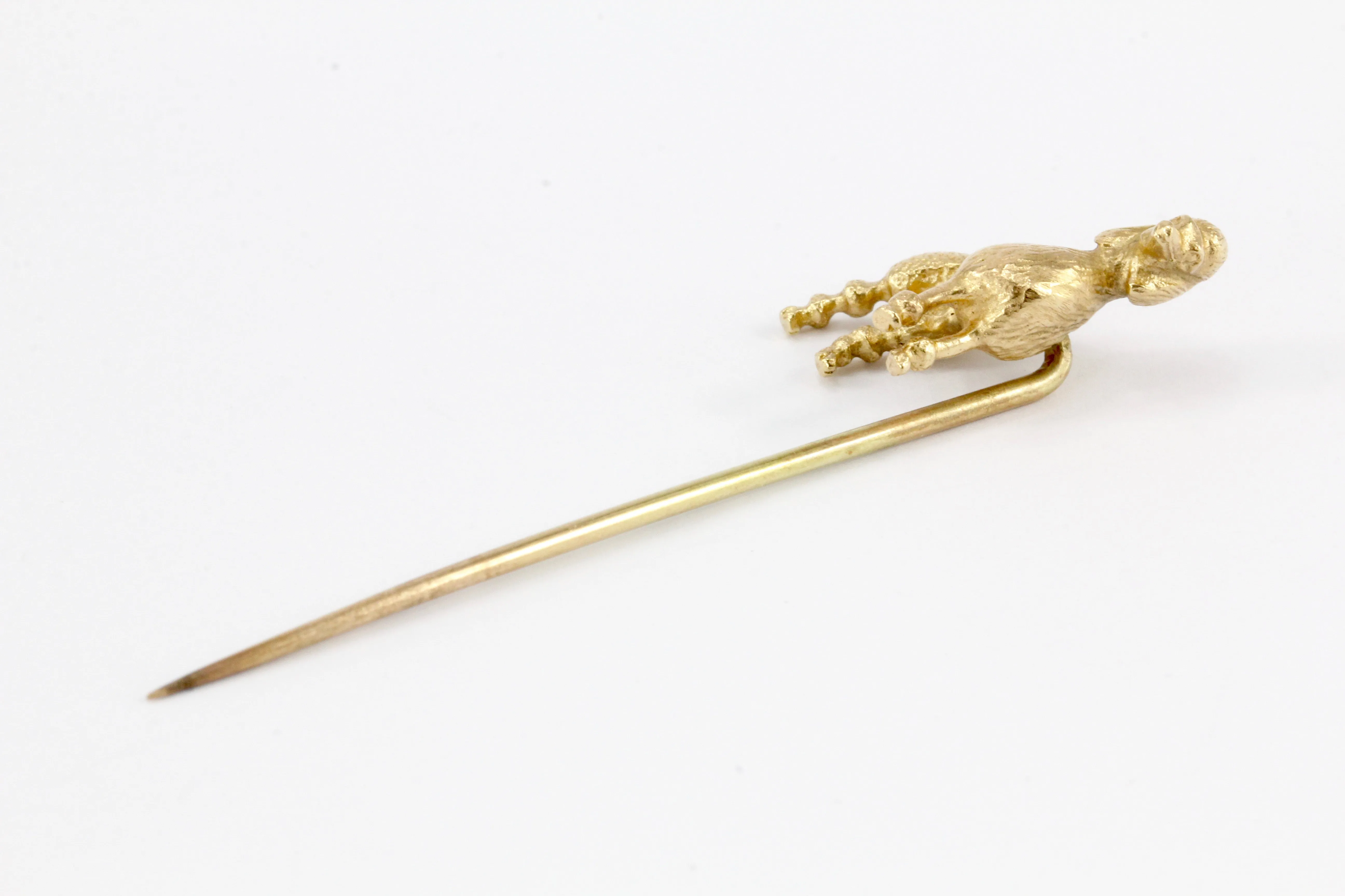 Vintage 14K Yellow Gold Poodle Dog Stick Pin