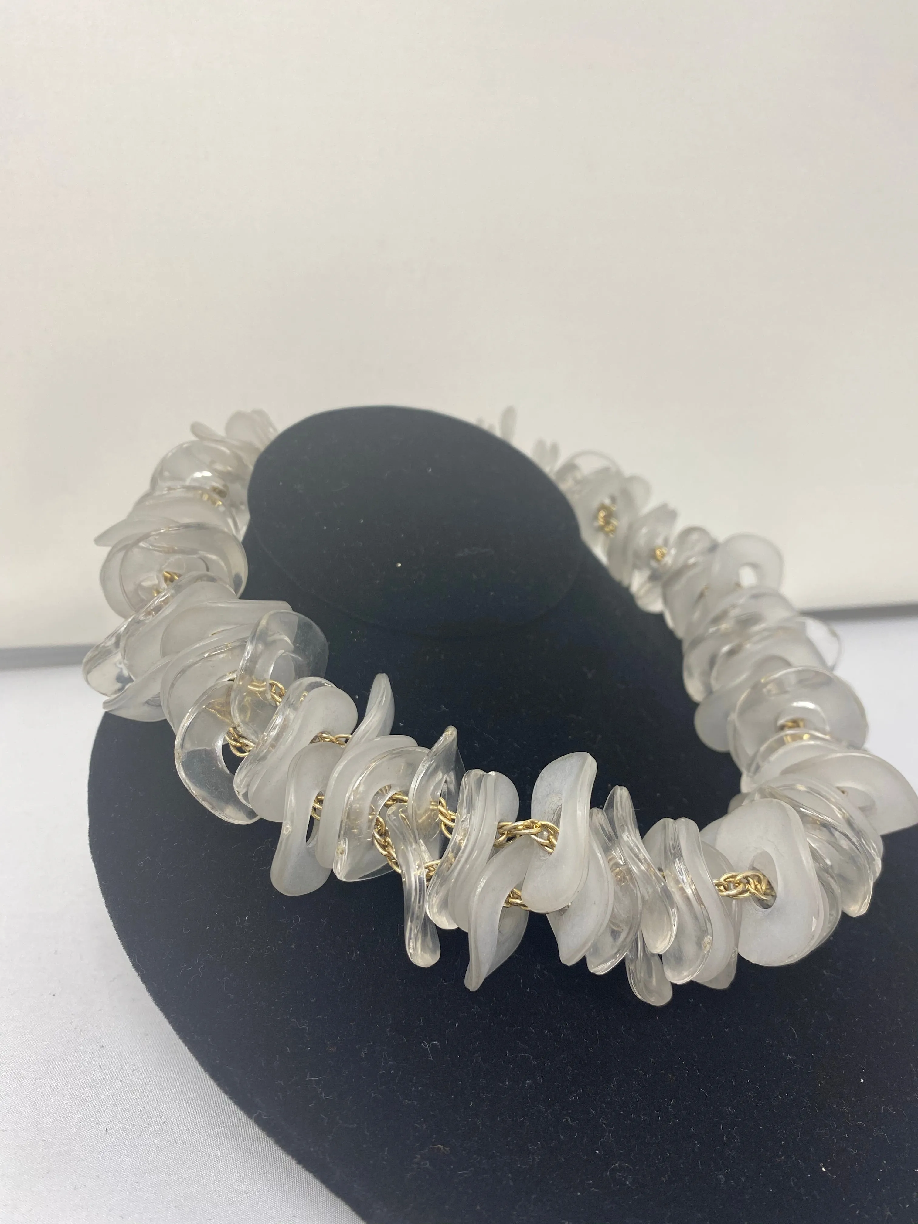 Vintage 60s Lucite Choker with Gold Hardware