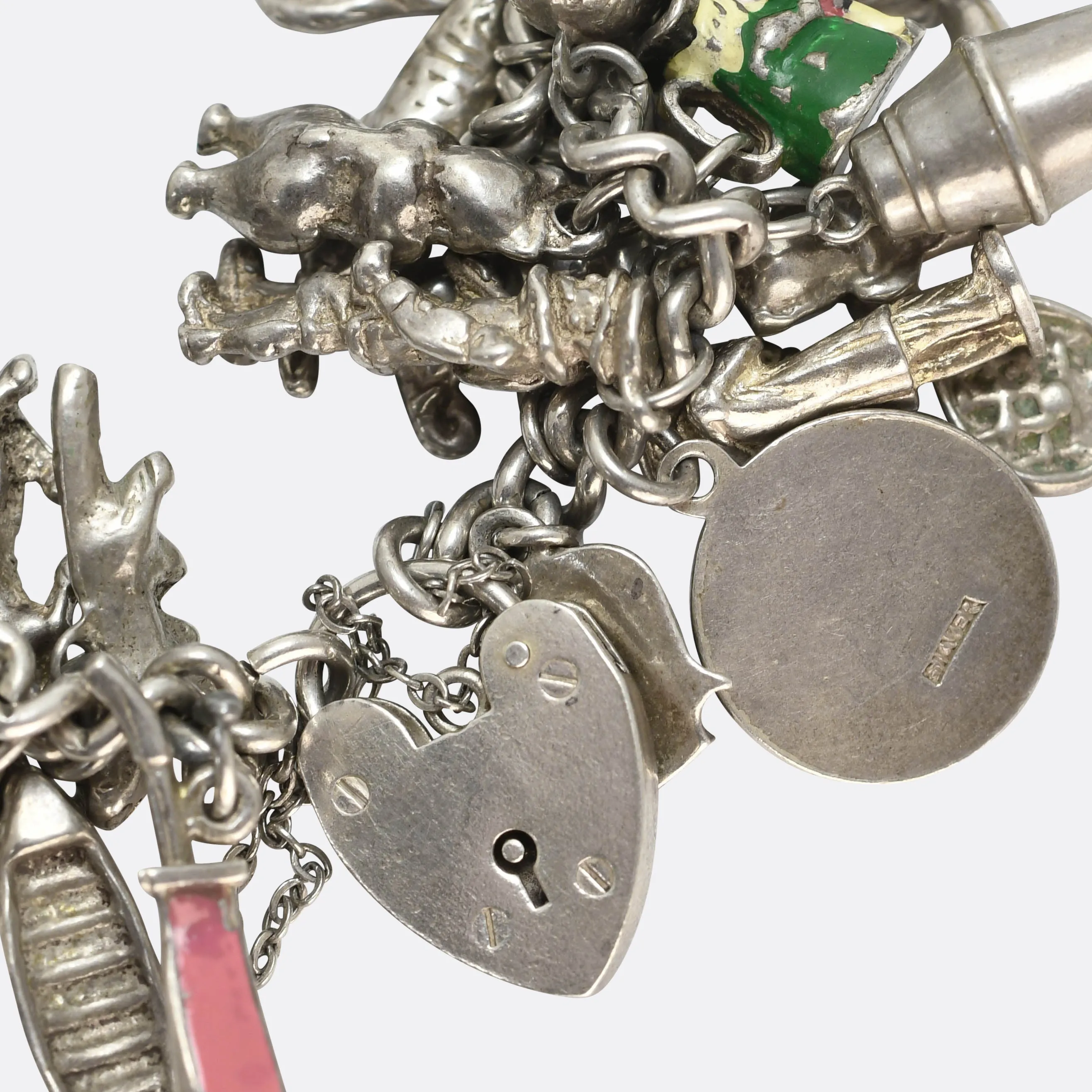 Vintage Fully Loaded Silver Charm Bracelet