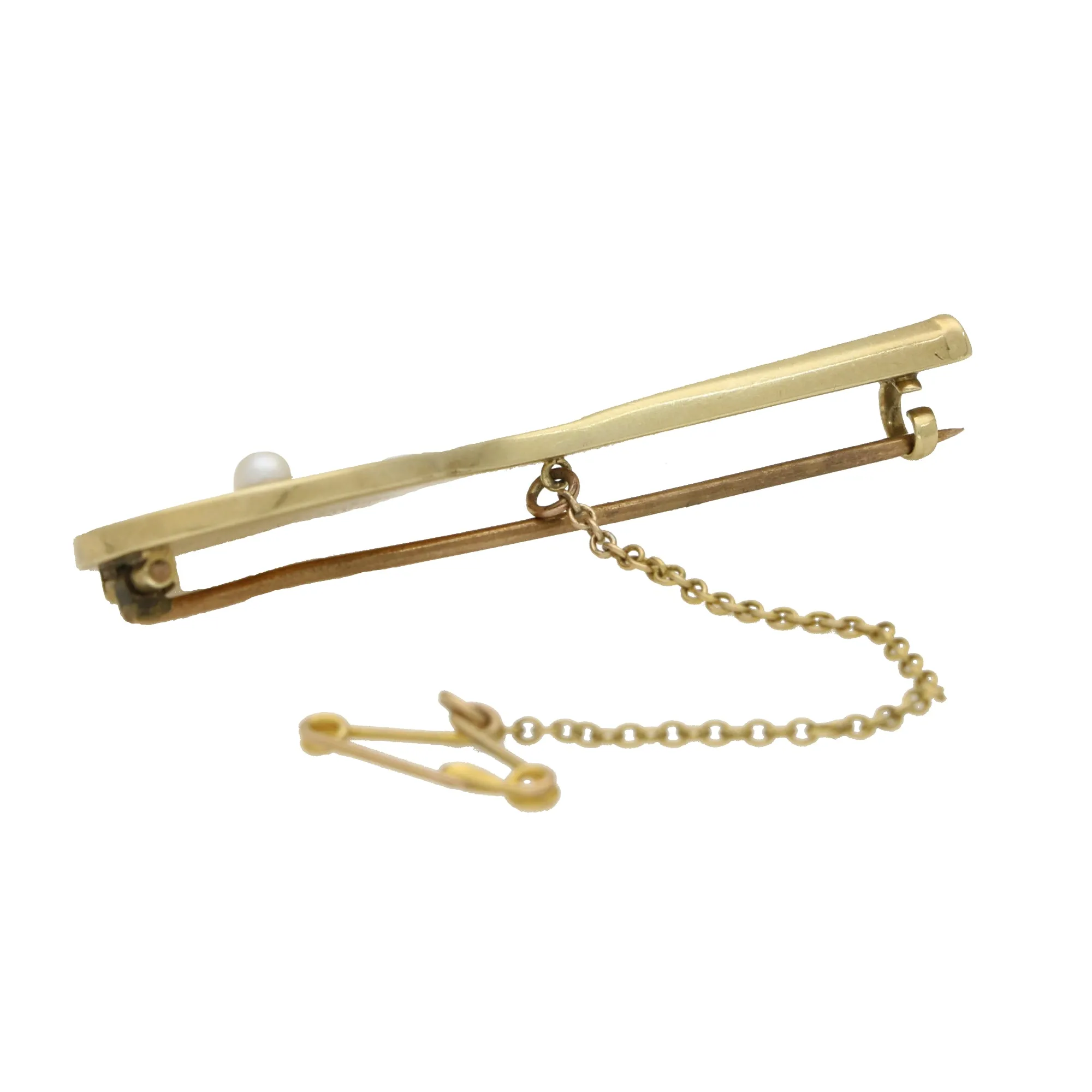 Vintage Pearl Tennis Racket Brooch