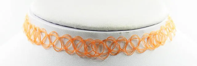 Vintage Stretchy Fishing Line Tattoo Choker Necklace For Women Gothic Rock Punk Grunge Henna Elastic Weave Collar Necklaces