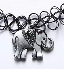 Vintage Stretchy Fishing Line Tattoo Choker Necklace For Women Gothic Rock Punk Grunge Henna Elastic Weave Collar Necklaces