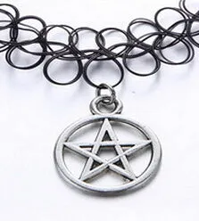 Vintage Stretchy Fishing Line Tattoo Choker Necklace For Women Gothic Rock Punk Grunge Henna Elastic Weave Collar Necklaces