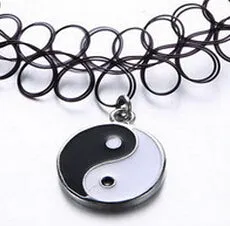 Vintage Stretchy Fishing Line Tattoo Choker Necklace For Women Gothic Rock Punk Grunge Henna Elastic Weave Collar Necklaces
