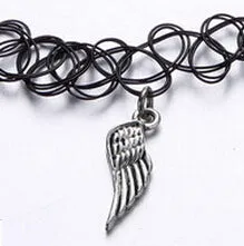 Vintage Stretchy Fishing Line Tattoo Choker Necklace For Women Gothic Rock Punk Grunge Henna Elastic Weave Collar Necklaces