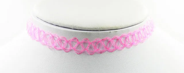 Vintage Stretchy Fishing Line Tattoo Choker Necklace For Women Gothic Rock Punk Grunge Henna Elastic Weave Collar Necklaces