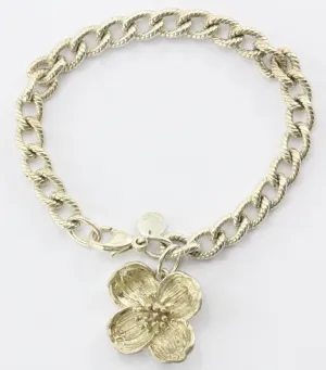 Vintage Tiffany & Co Sterling Silver Dogwood Charm Bracelet Retired