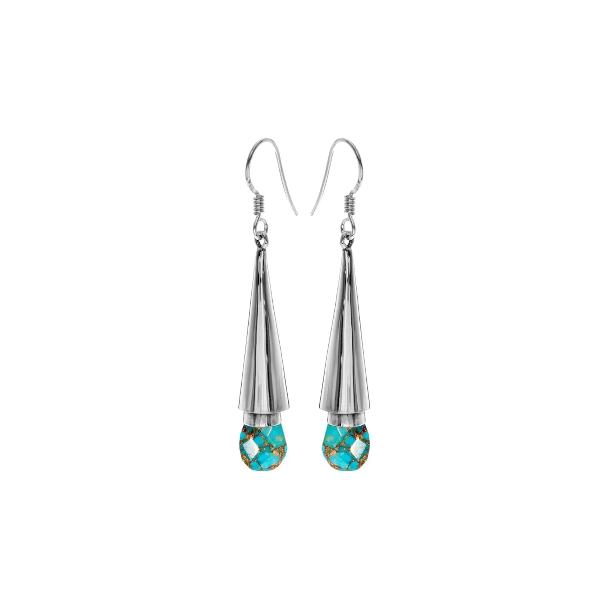 Viola blue mohave turquoise conical earrings