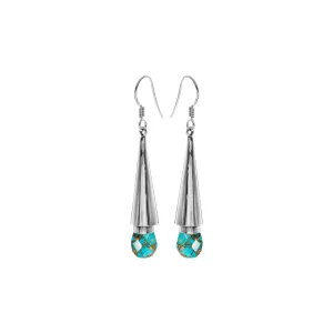 Viola blue mohave turquoise conical earrings