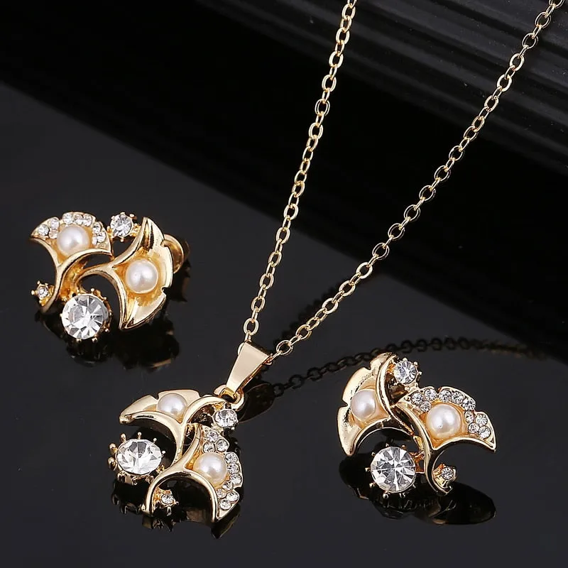 Water Drop Opal Gold Jewelry Set For Woman Wedding Jewelry
