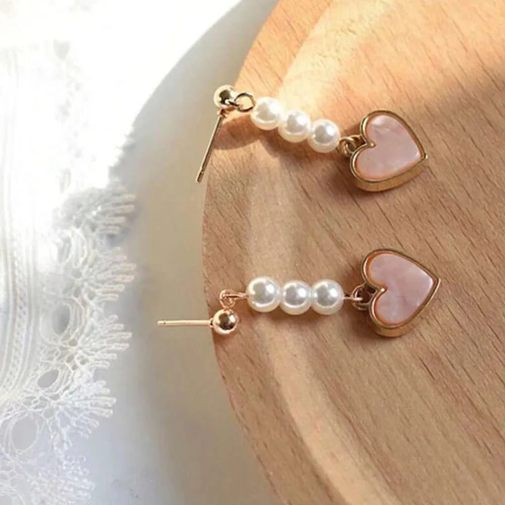 Water Drop Shape Imitation Pearl Drop Earrings