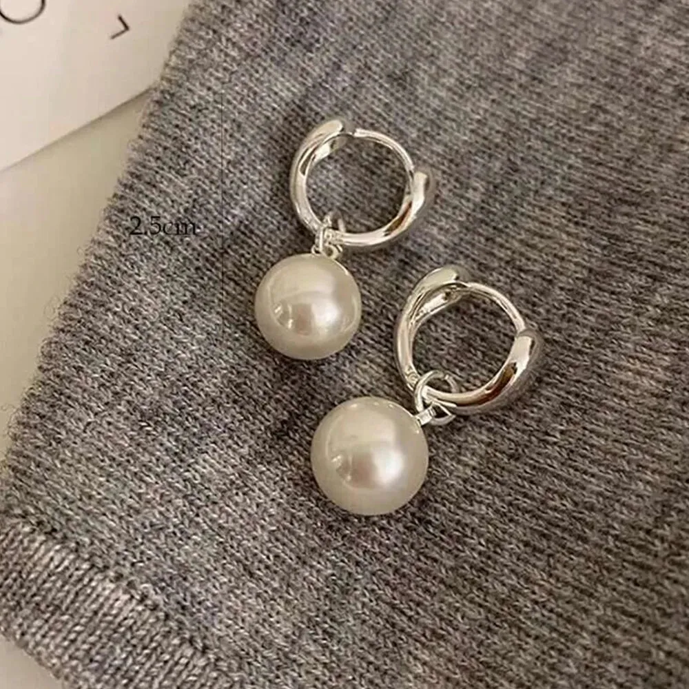 Water Drop Shape Imitation Pearl Drop Earrings