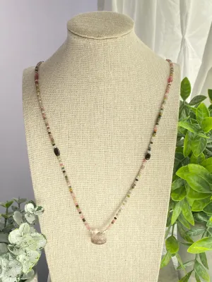 watermelon tourmaline with ametrine onion pendant