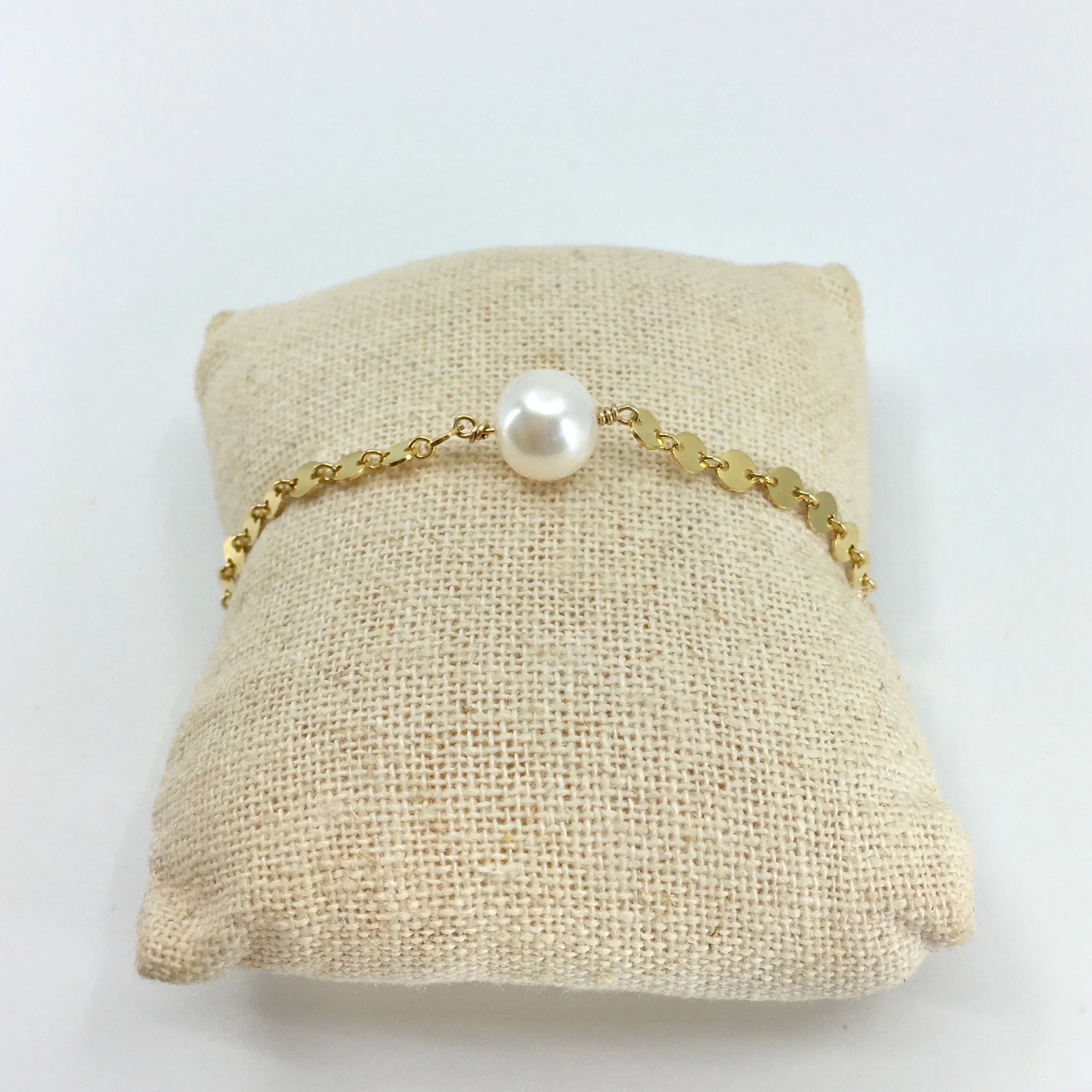White Edison Pearl Sequin Choker