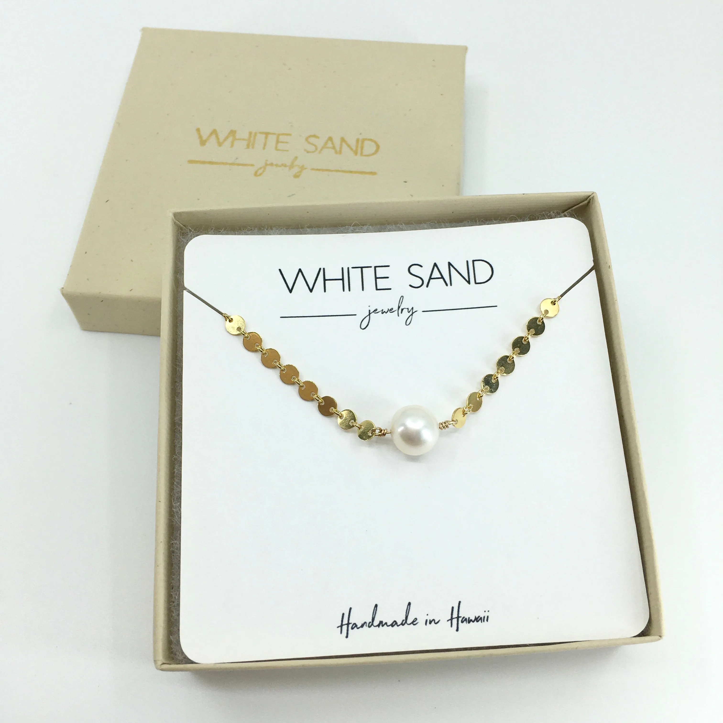 White Edison Pearl Sequin Choker