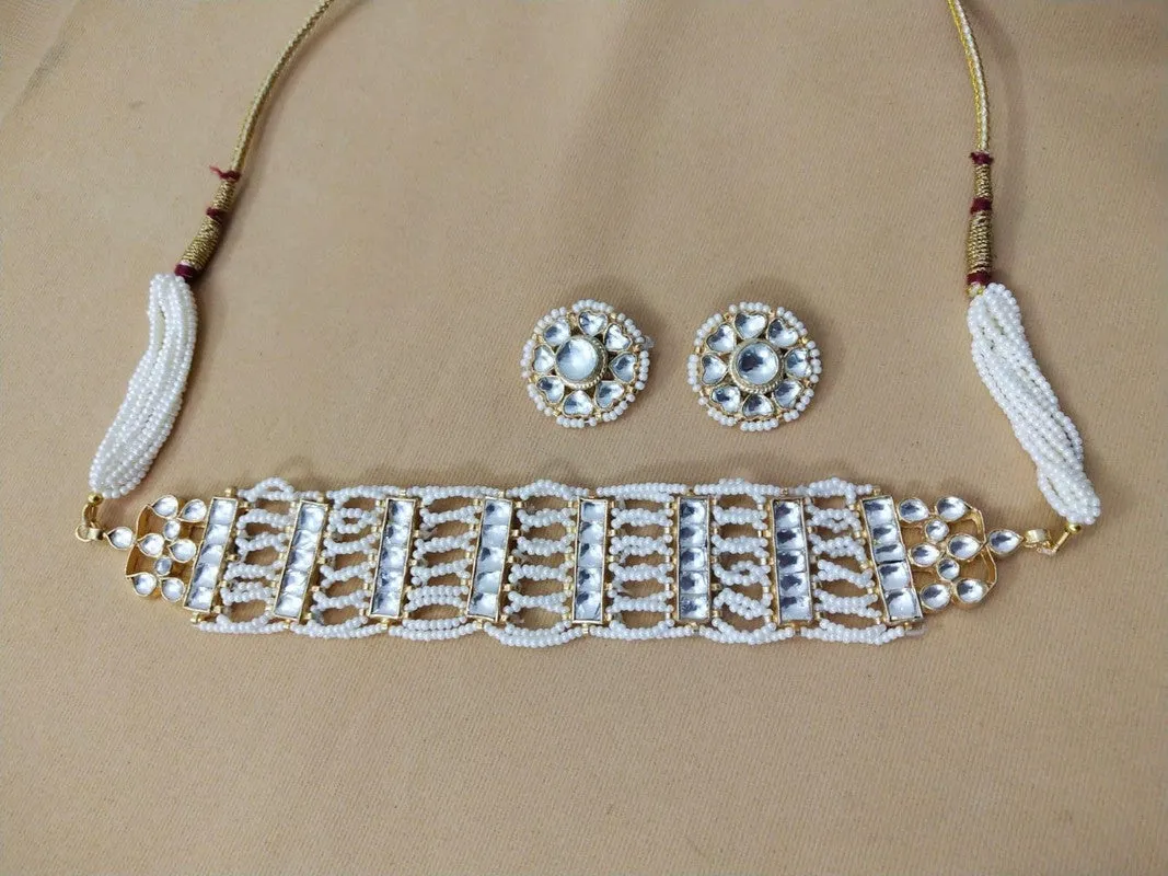 White Kundan Choker Set