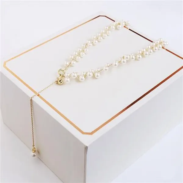 Wholesale black crystal crystal pearl necklace JDC-NE-BY039