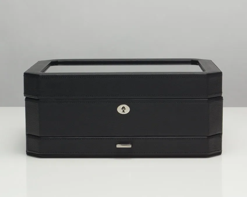 Windsor 10 Piece Watch Box with Drawer (Black/Purple)