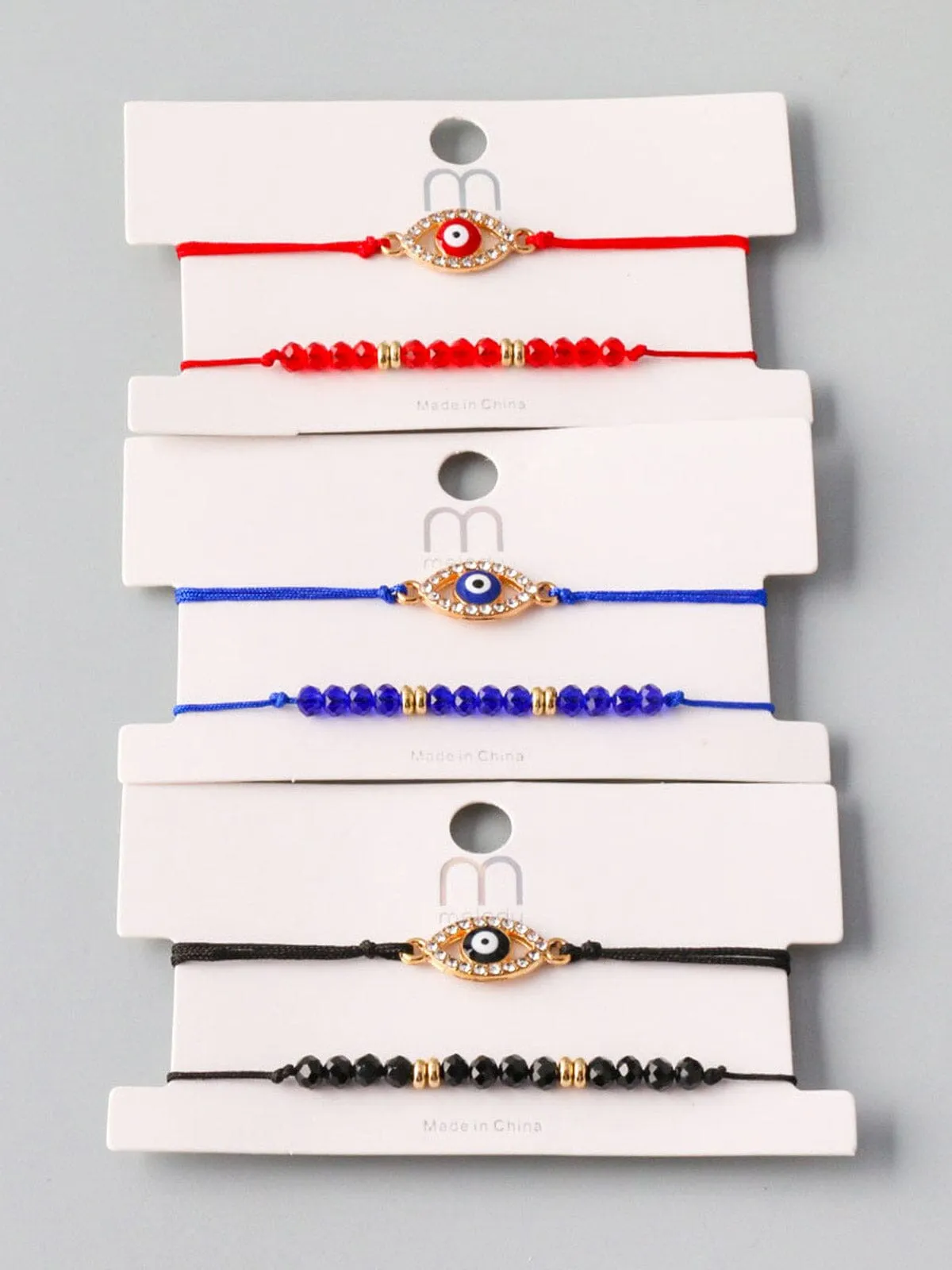 WOMEN'S FASHION ASSORTED COLORS EVIL EYE BEADS BRACELET