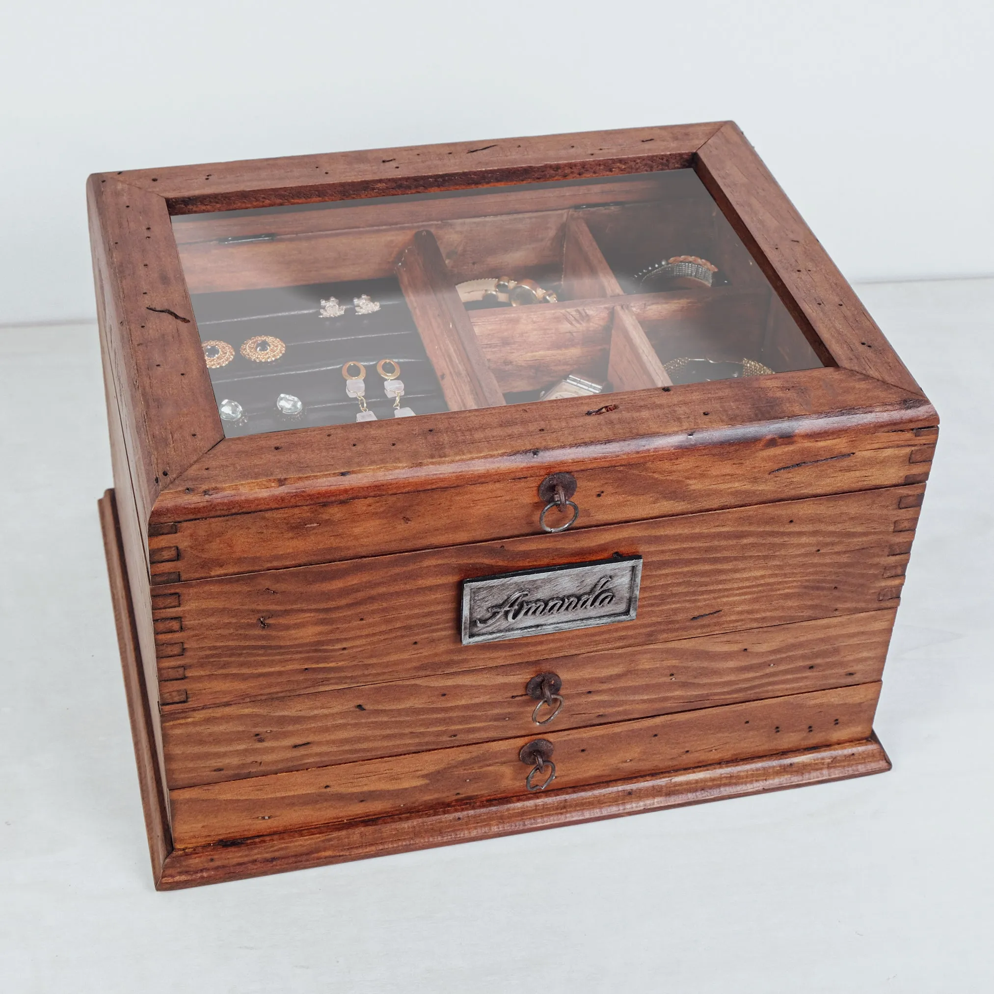 Women's Jewelry Box Organizer with Two Drawers