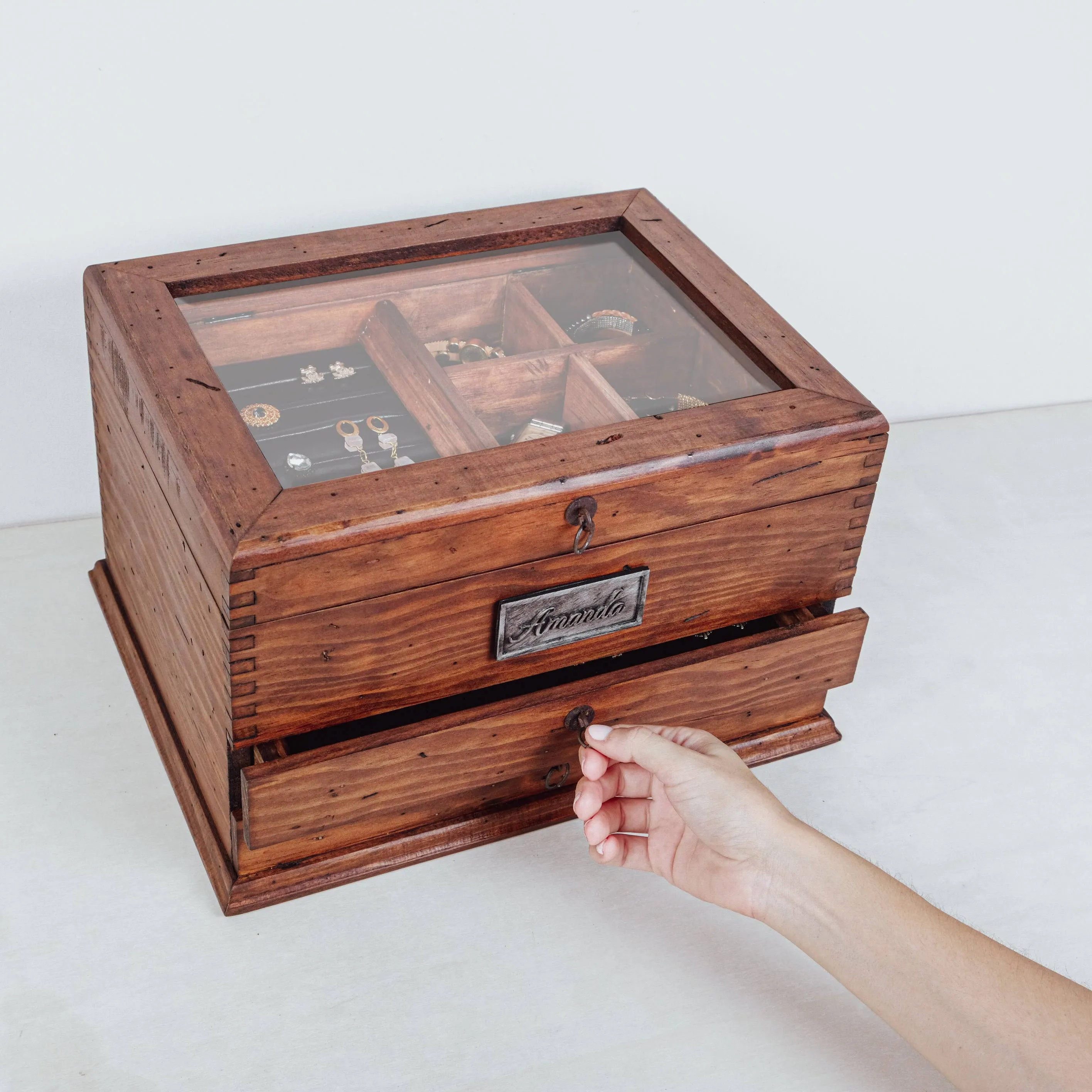 Women's Jewelry Box Organizer with Two Drawers