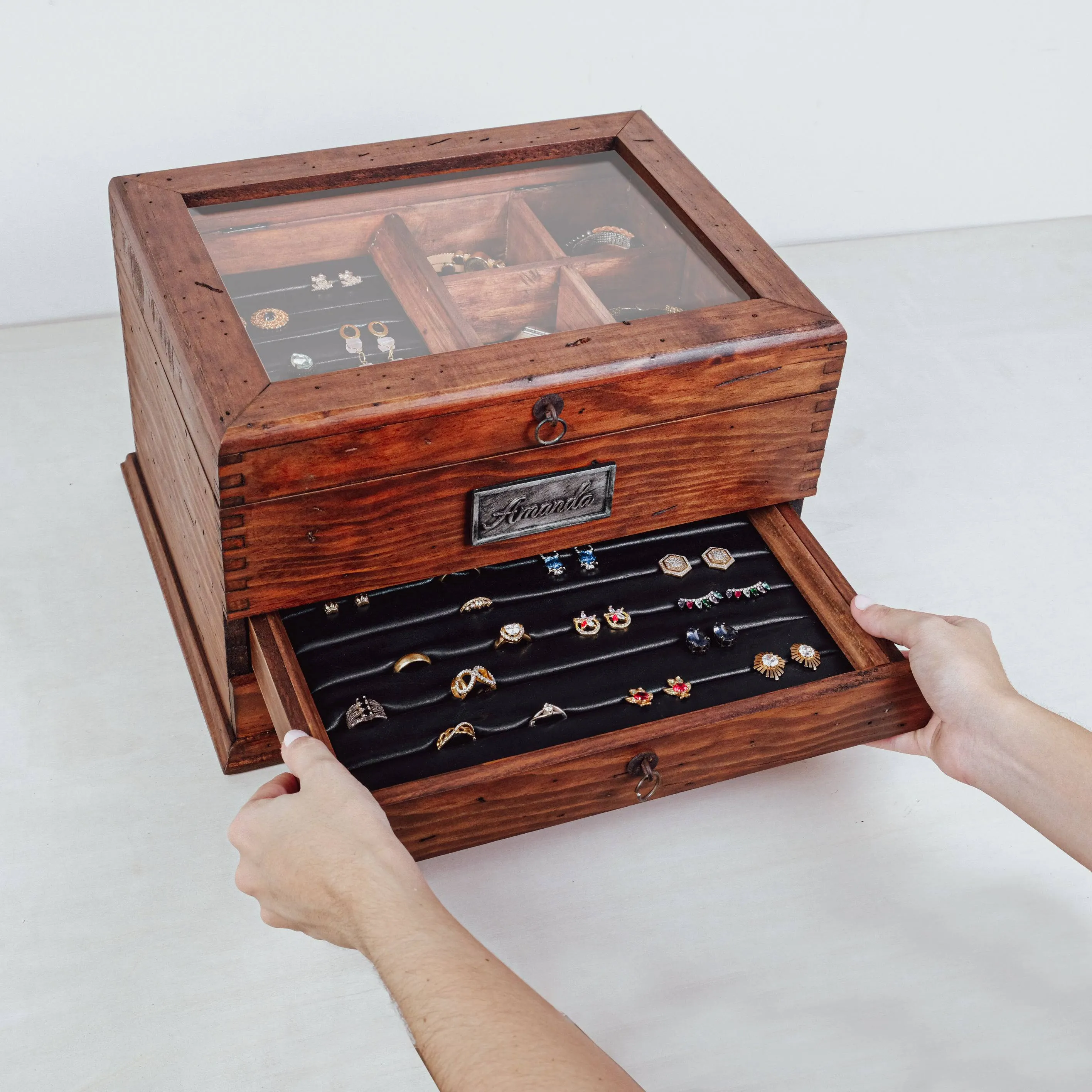 Women's Jewelry Box Organizer with Two Drawers