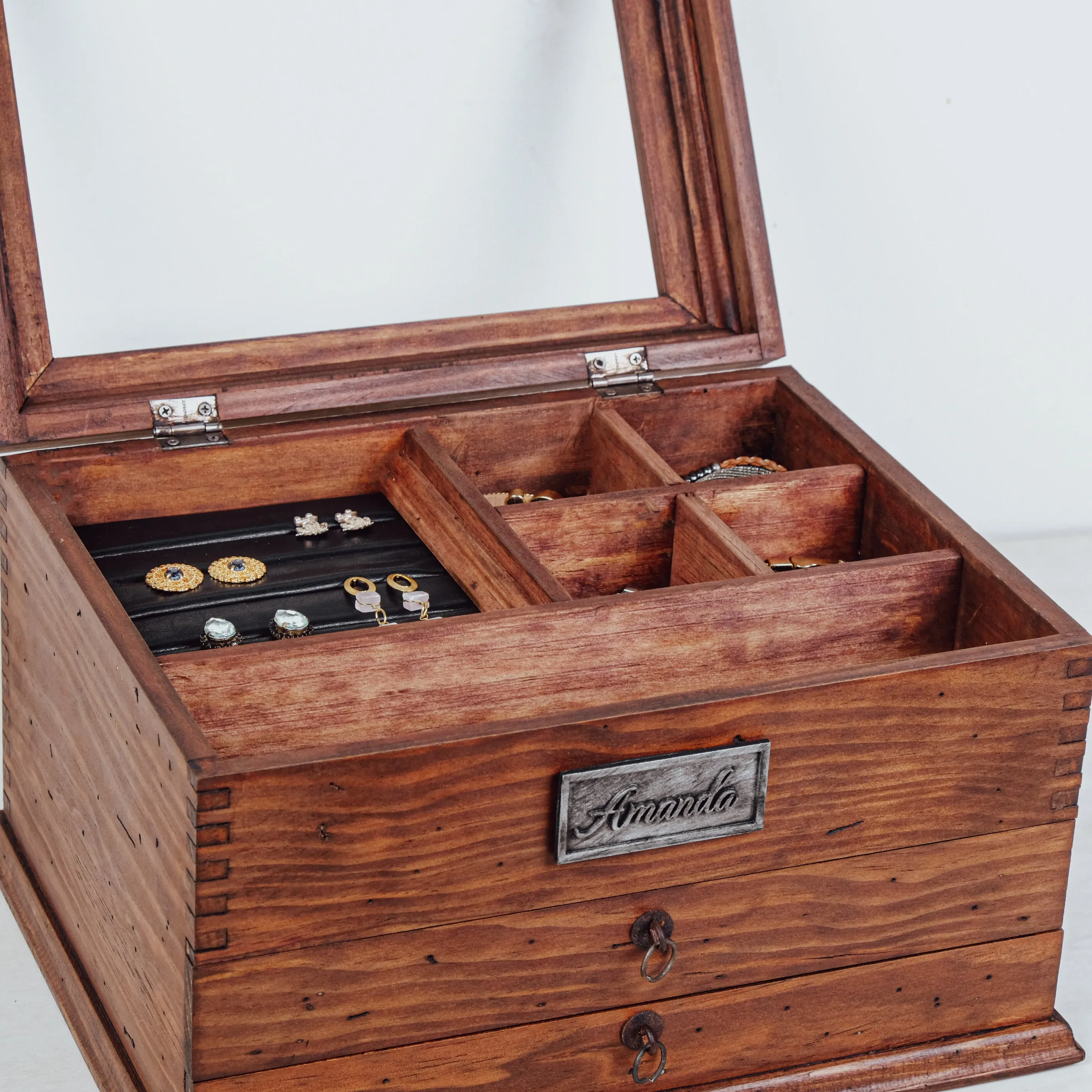 Women's Jewelry Box Organizer with Two Drawers