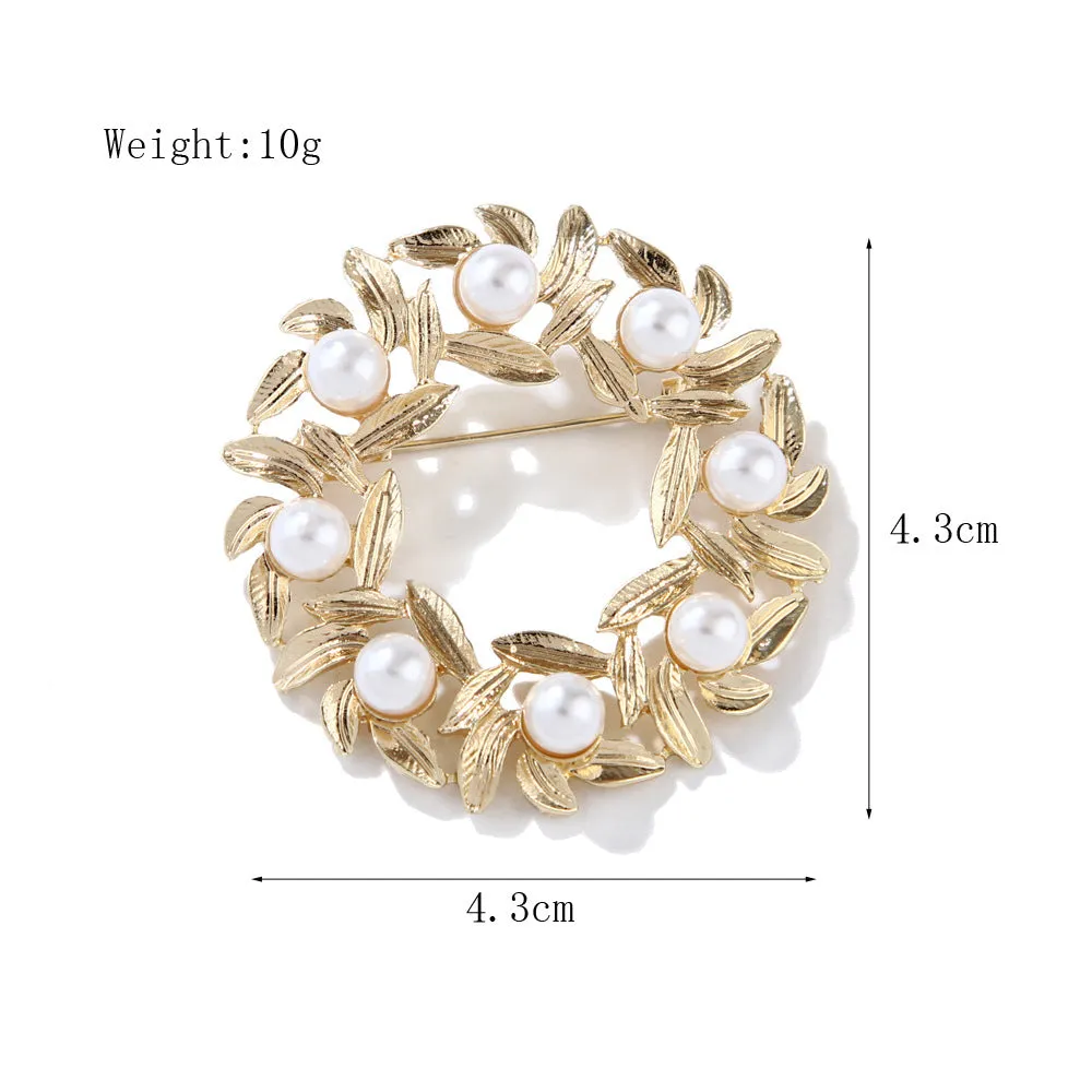 XSB016 - Round Pearl Brooch