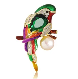 XSB138 - Parrot Pearl Fashion Brooch