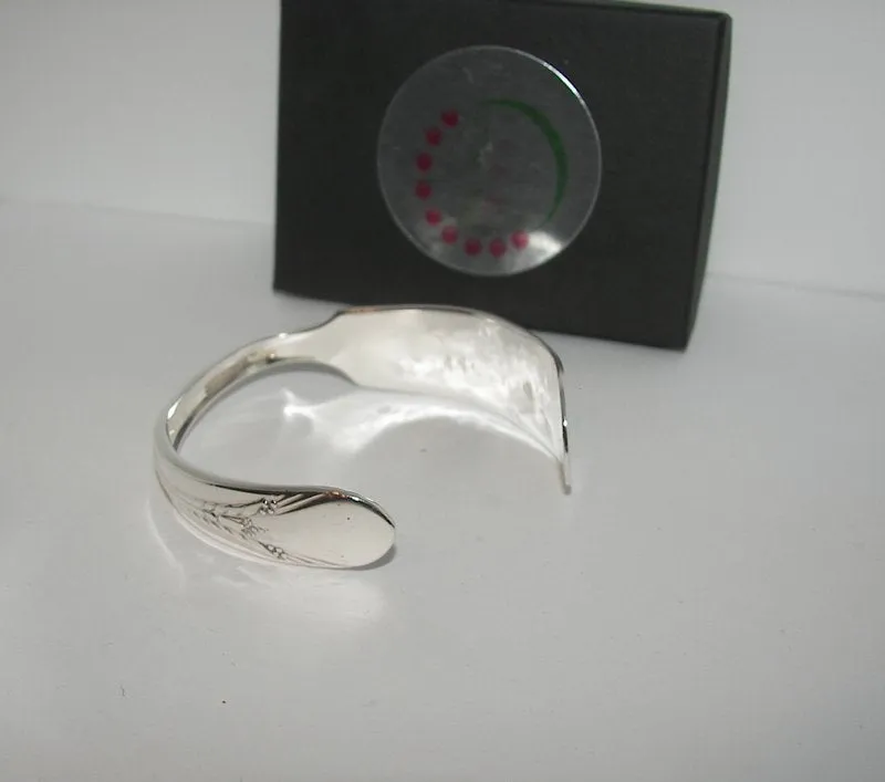 You left paw prints on my heart vintage silver plate silverware cuff, memorial pet jewelry , personalized hand stamped cuff bracelet,